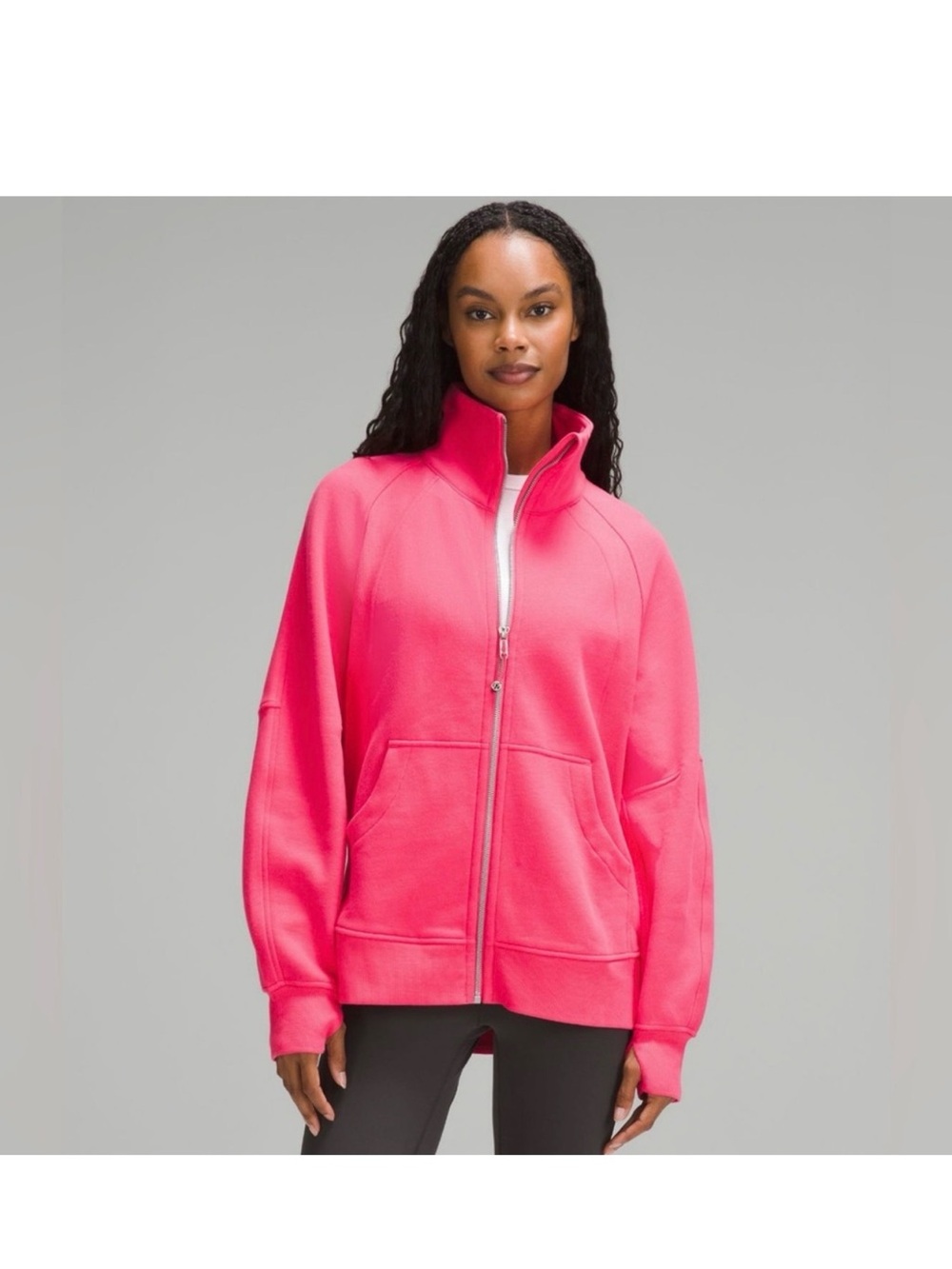 Scuba Oversized Funnel Neck Full Zip Long